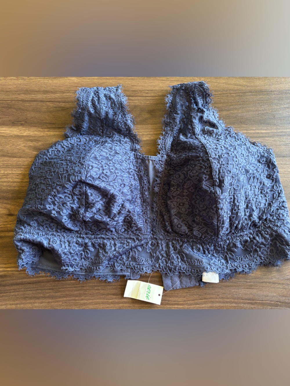aerie Lace Bralette in Slate Blue